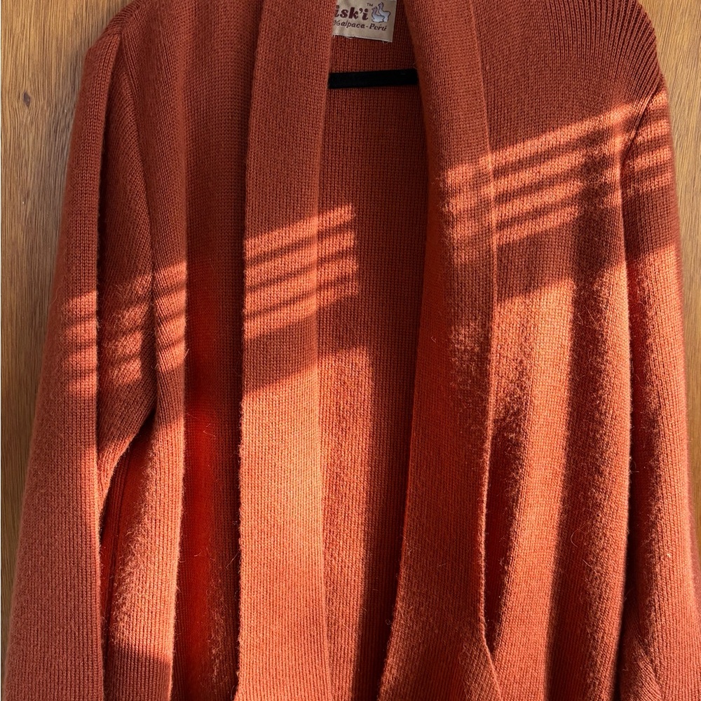 Vintage Rust Alpaca Cardigan Sweater